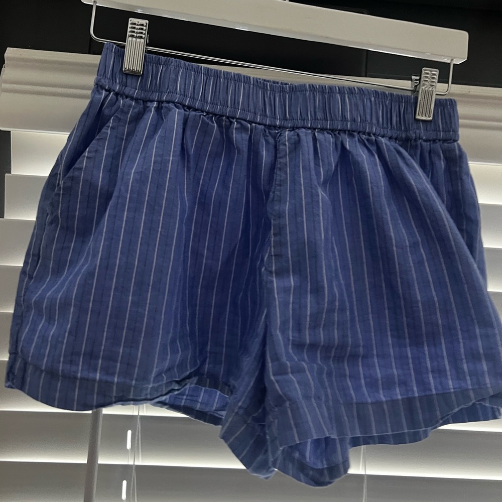 Blue Striped Women's Shorts
